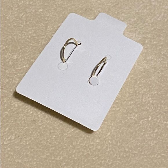 Double ball two hole earrings 14k solid gold real gold telephonic earrings - Picture 10 of 11